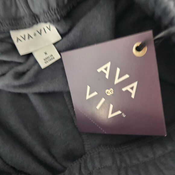 Ava & Viv Womens Size 1X Charcoal Black Elastic Waist Pockets Casual Shorts - Picture 6 of 7